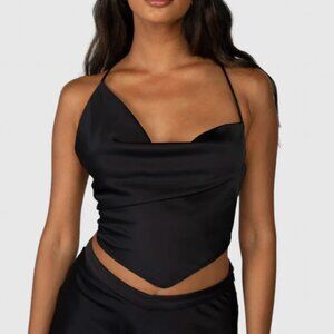 Princess Polly Jagger & Stone Leigh Lace Back Top in Black (Size 6)